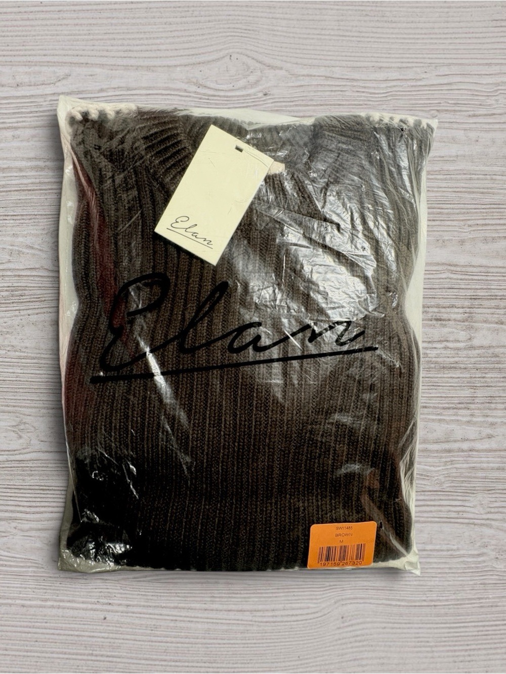 Elan Ribbed Blanket Stitch Sweater Brown M Granola Girl Cozy Indie Boho Earthy - Picture 12 of 12